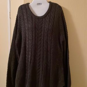 Grey oversized cable knit sweater